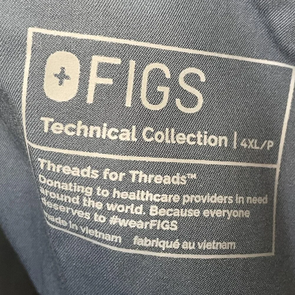 FIGS Kade Scrub Pants Mens Big 4X Blue Technical‎ Collection Cargo Relaxed Fit